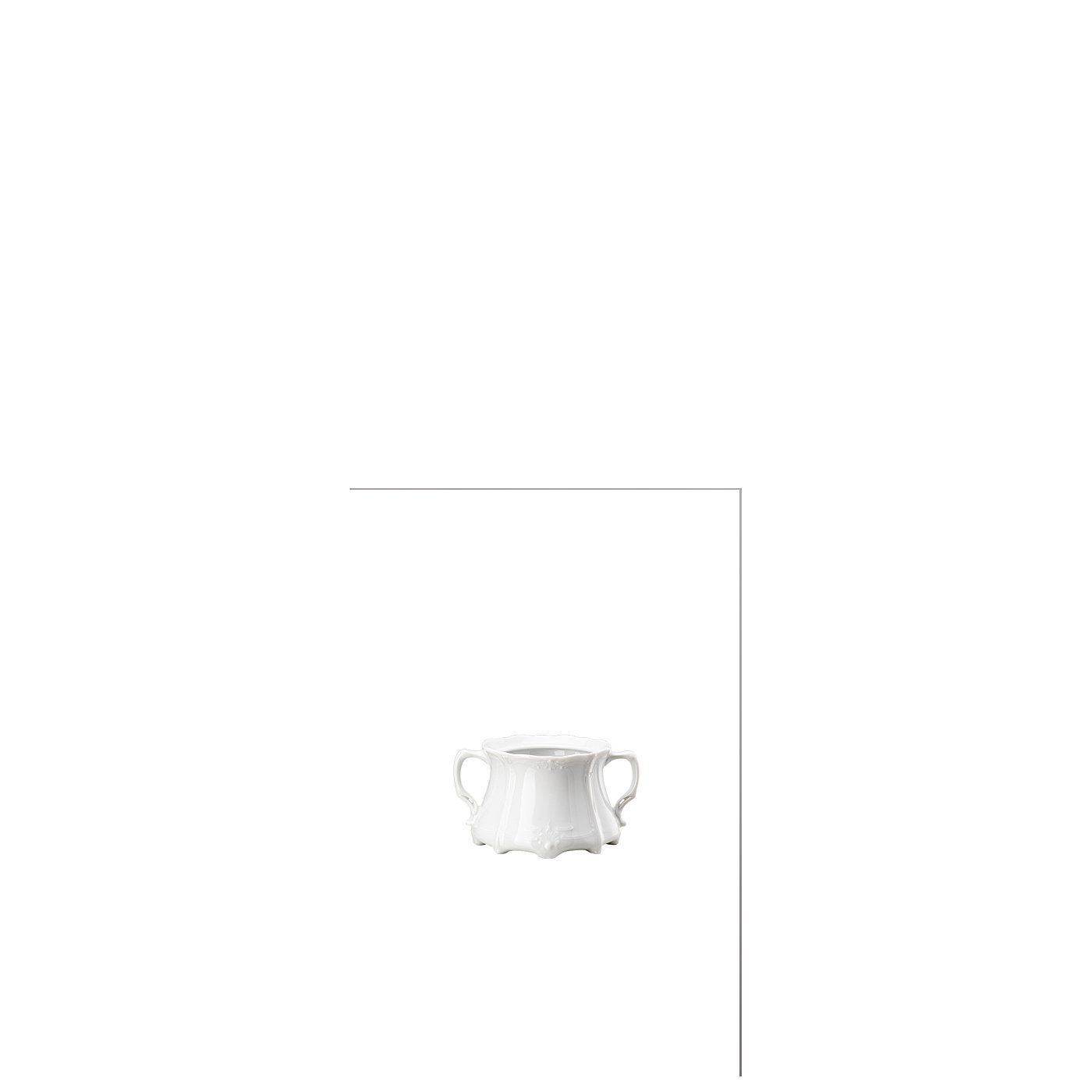 Hutschenreuther Zuckerdose Baronesse Weiß Zuckerdose 6 Personen, Porzellan, (2-tlg)
