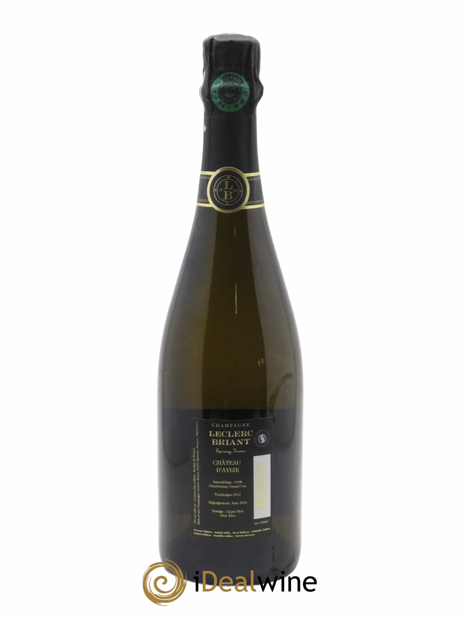 Château d'Avize Blanc de Blancs Leclerc Briant  2012 - Lot de 1 Bouteille