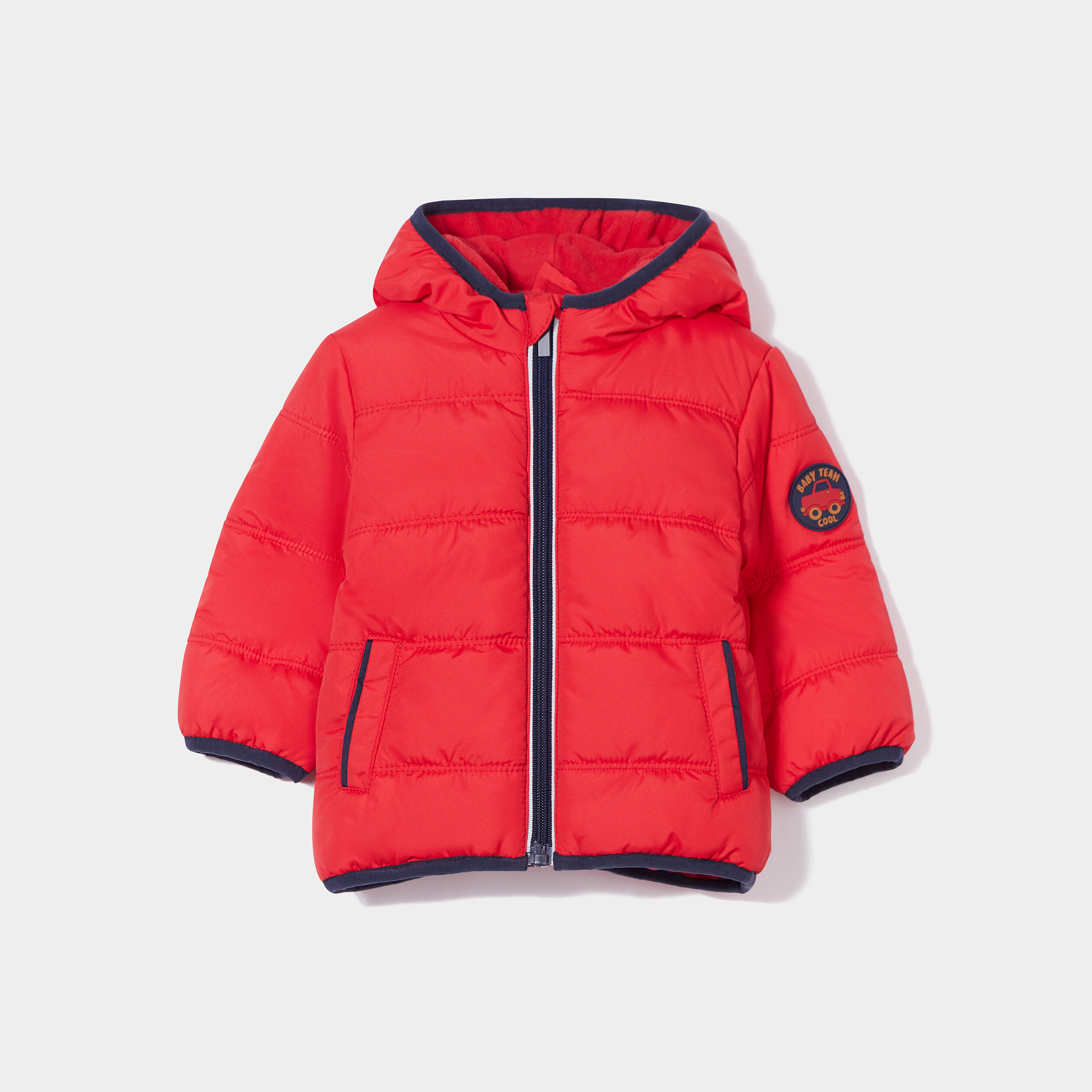 Doudoune à capuche doublure polaire rouge bébé garçon | La Halle