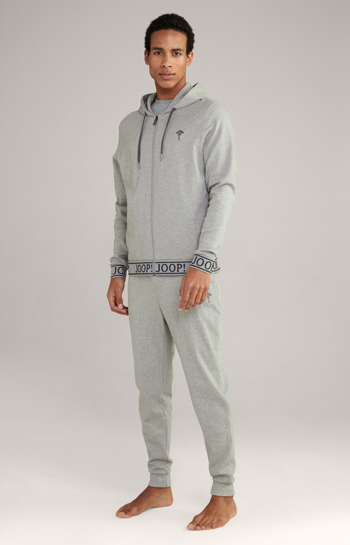 Sweatjacke in Hellgrau meliert