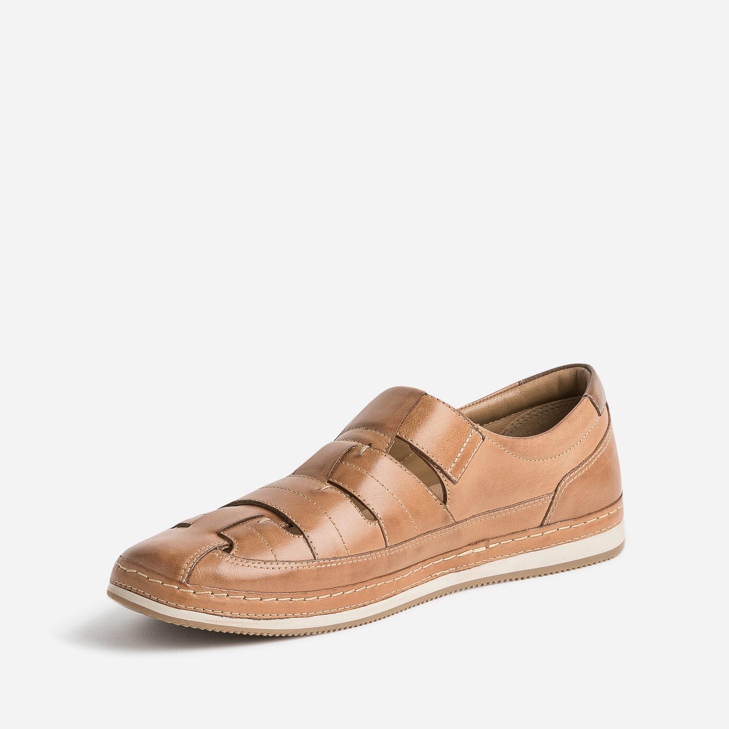 Sandale fermée marron en cuir