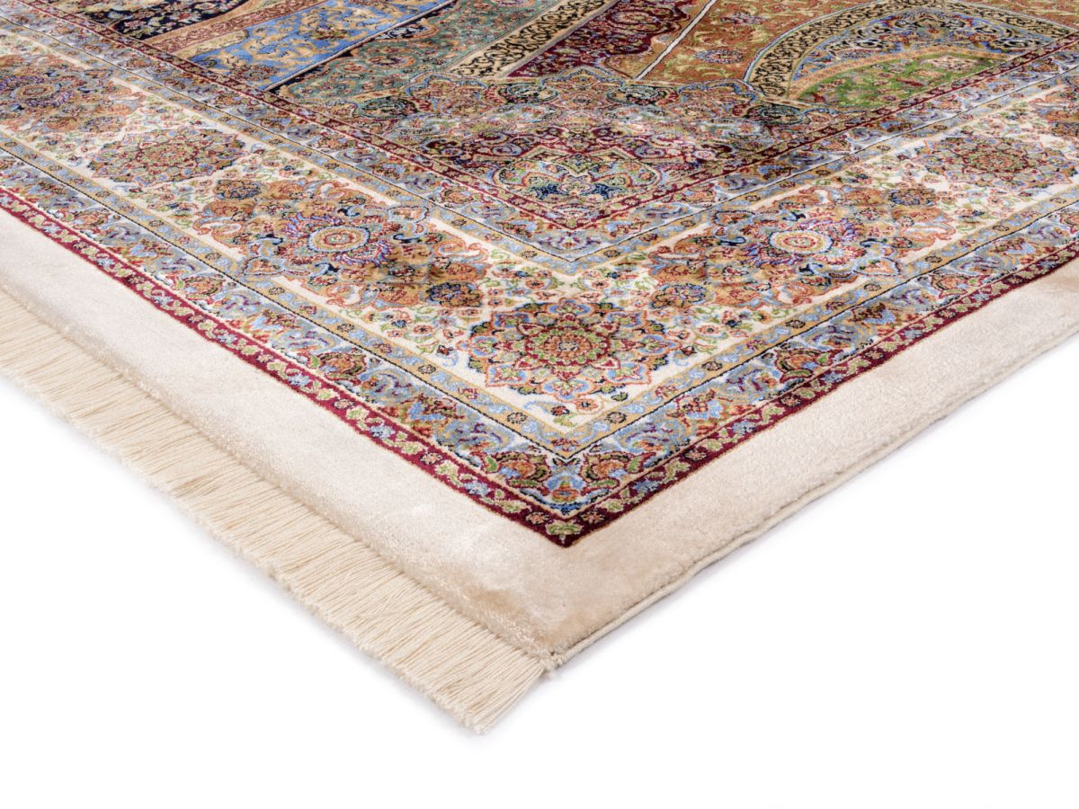 Webteppich Silk Line Ghom Mehrfarbig 80 x 150 cm