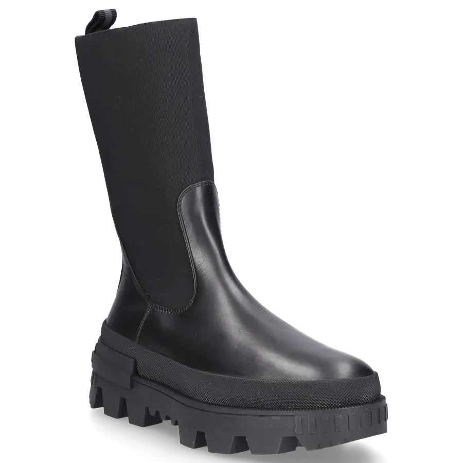 Moncler - Stiefel CHELSEA HIGH Kalbsleder Materialmix - schwarz