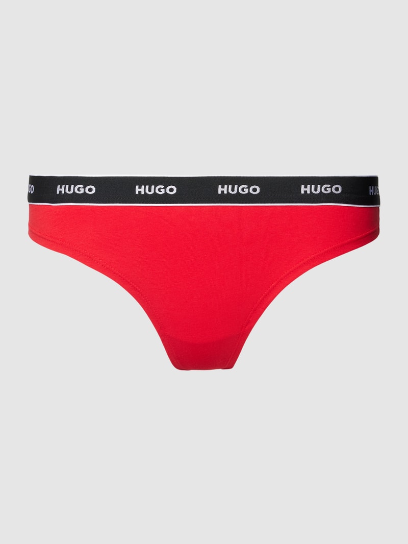 String mit elastischem Logo-Bund Modell 'Carousel' in rot
