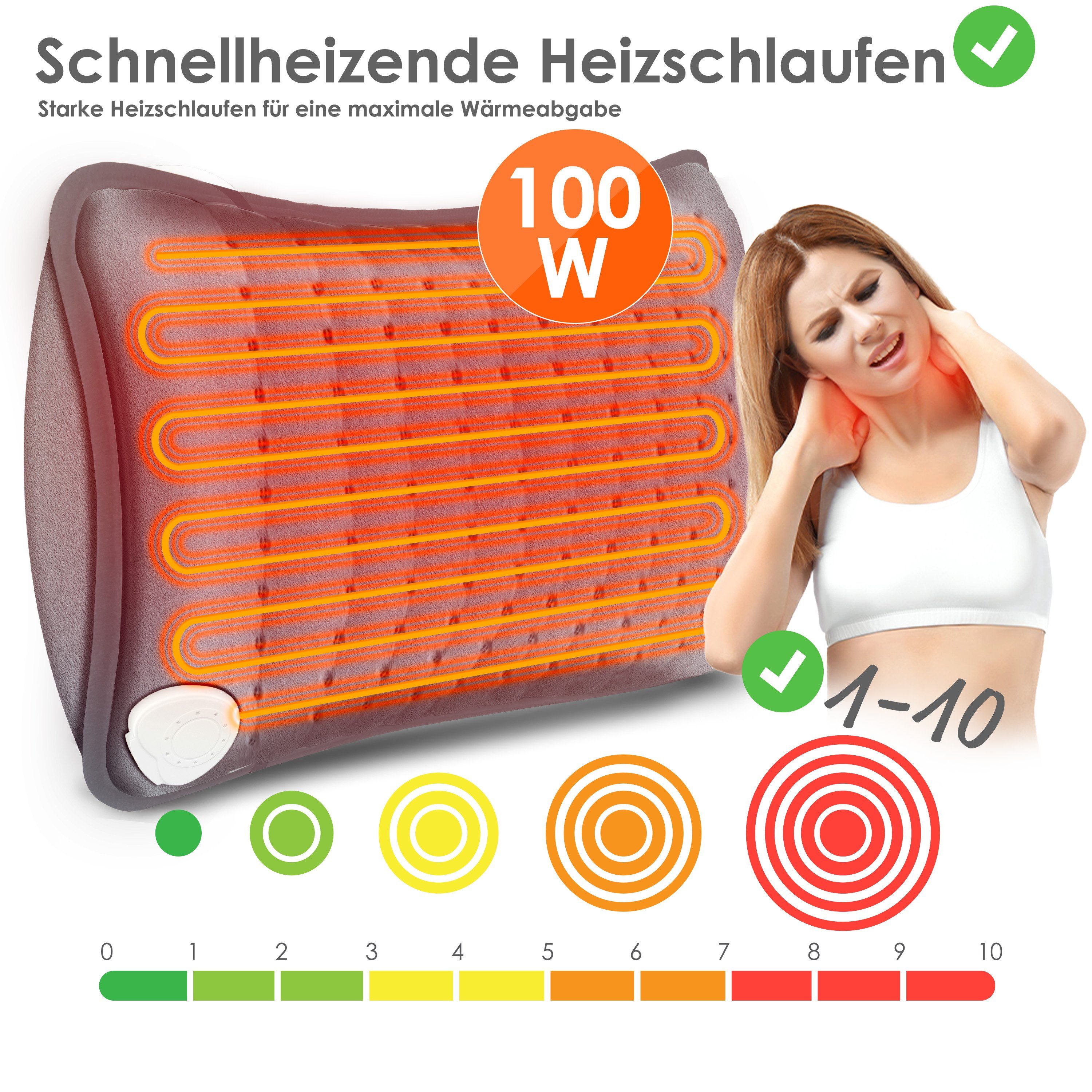 KESSER Heizkissen, Heizkissen elektrisch mit Füllung Inkl. Tasche 100W