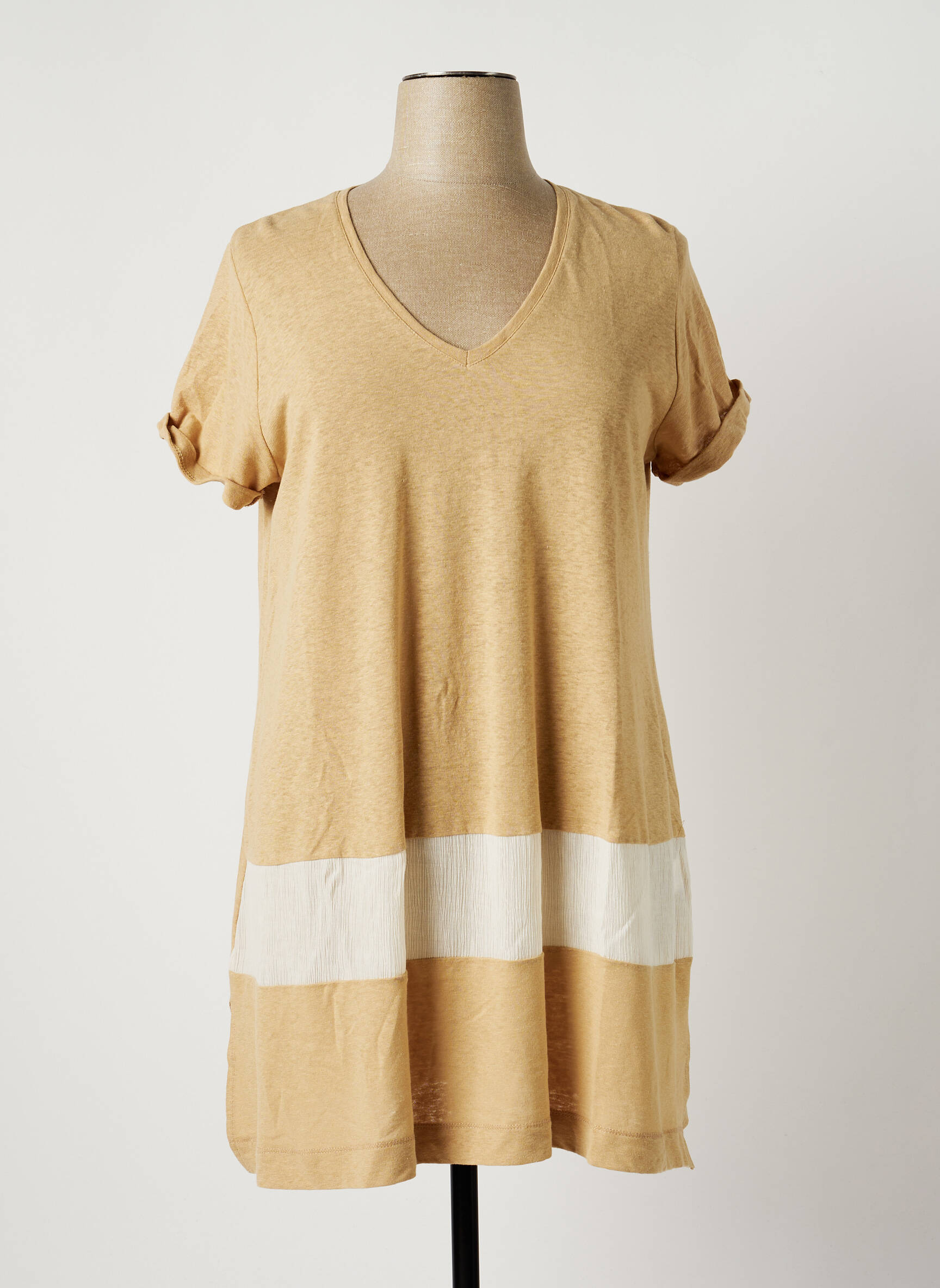 Franck Anna Tuniquemanchecourte Femme couleur beige