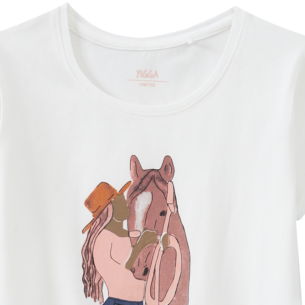 Mädchen T-Shirt mit Pferde-Print