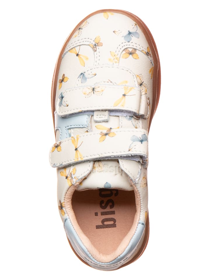 bisgaard Leder-Sneakers in Beige/ Hellblau günstig kaufen