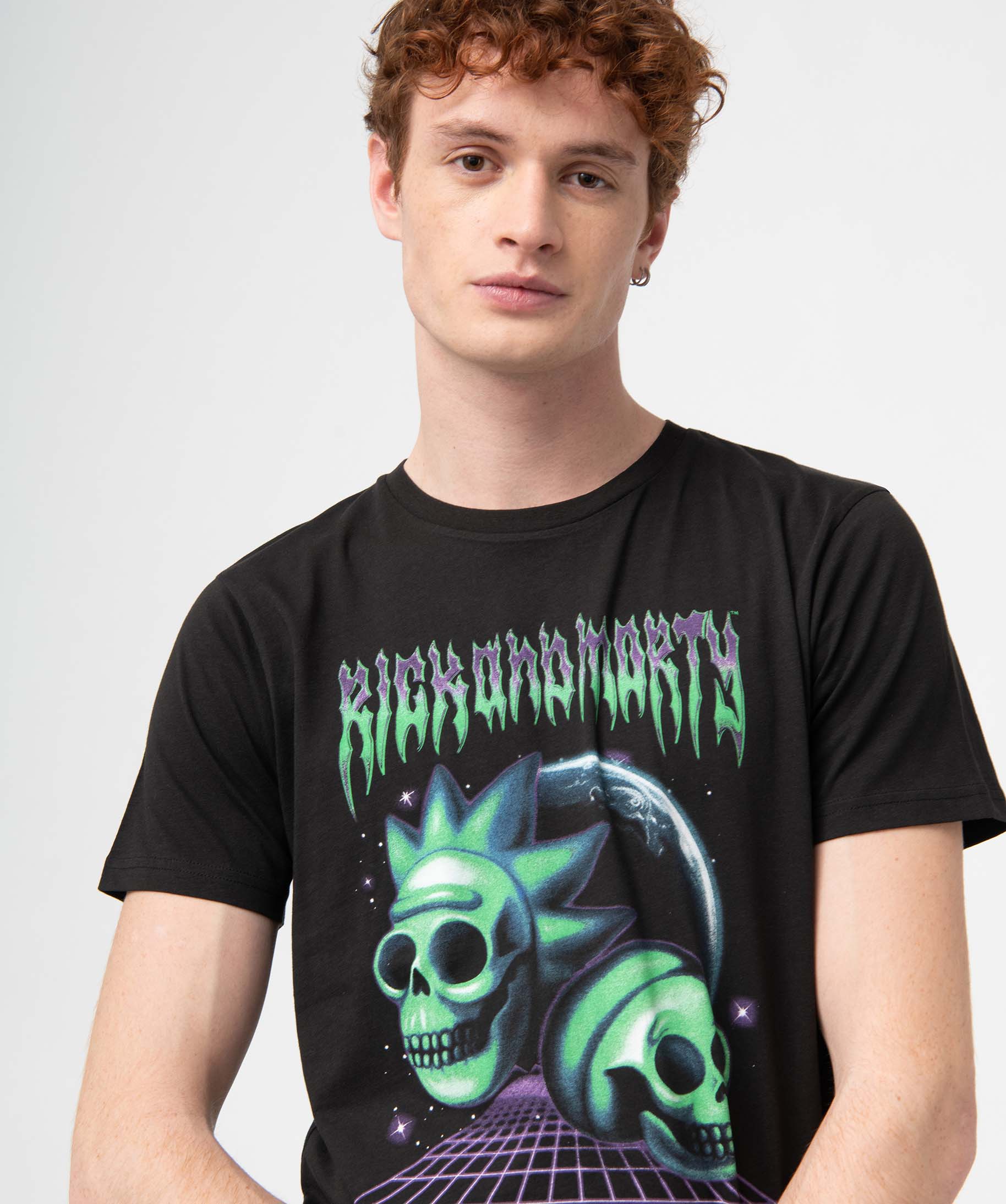 Tee-shirt homme à manches coures imprimé- Rick & Morty noir | GEMO