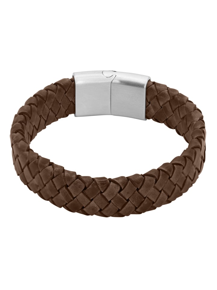 Steel_Art Herrenarmband Lederarmband Keno in braun günstig kaufen