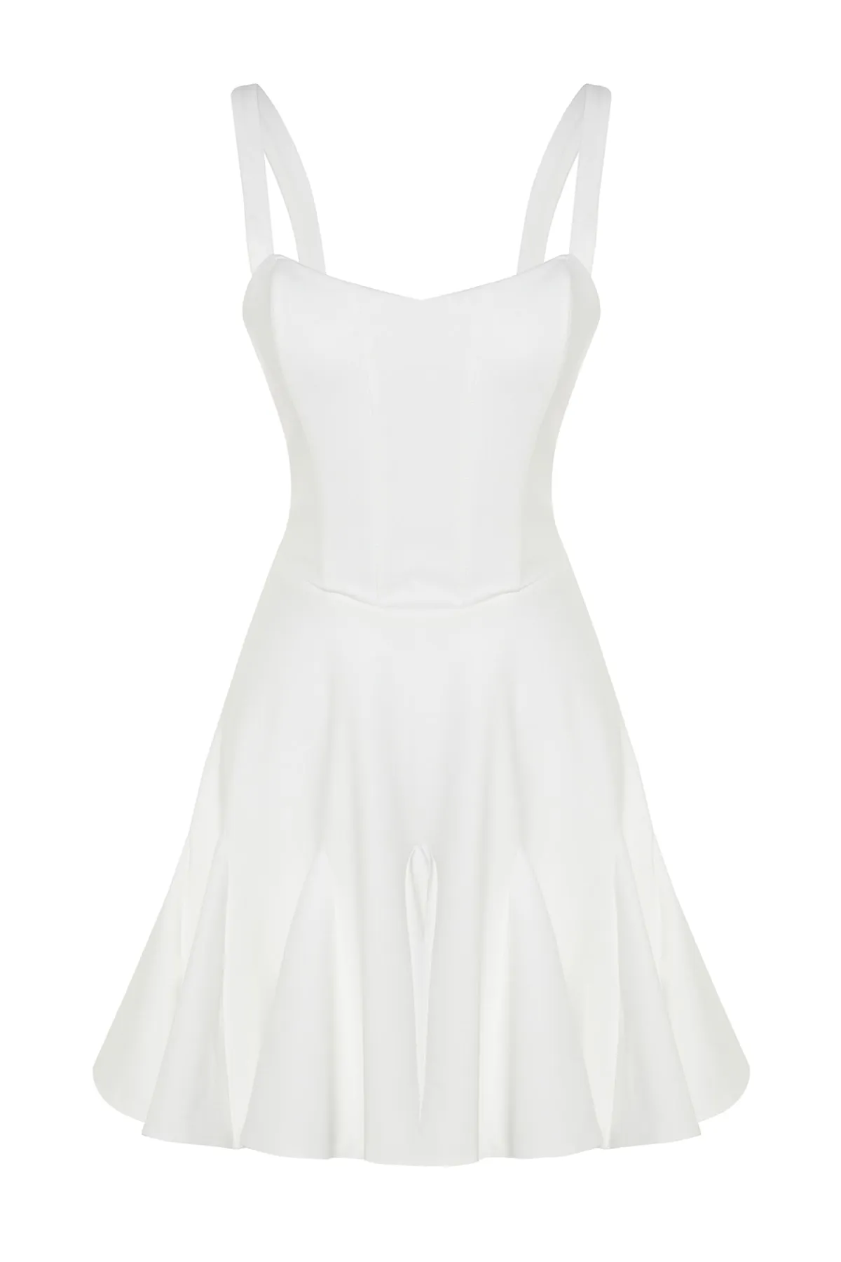 Trendyol Collection  Ecrufarbenes, gefüttertes, gewebtes Korsett mit detaillierten Paspeln, Brautabendkleid, Abendkleid TPRSS23EL00251