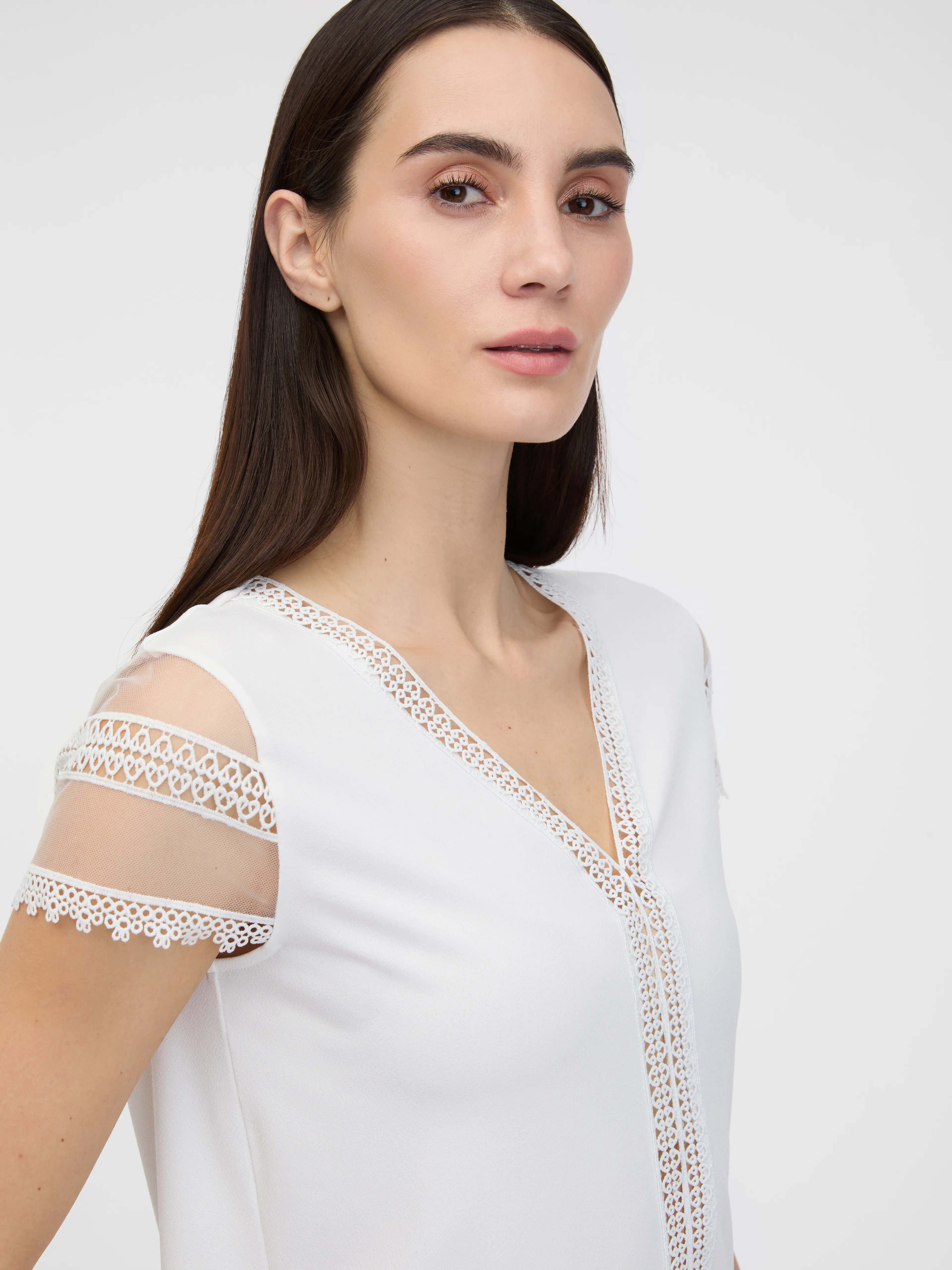 Weißes Damen Kurzarm-T-Shirt ORSAY