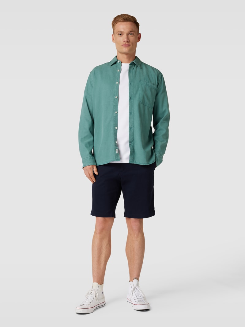 Freizeithemd im Denim-Look in neon blau