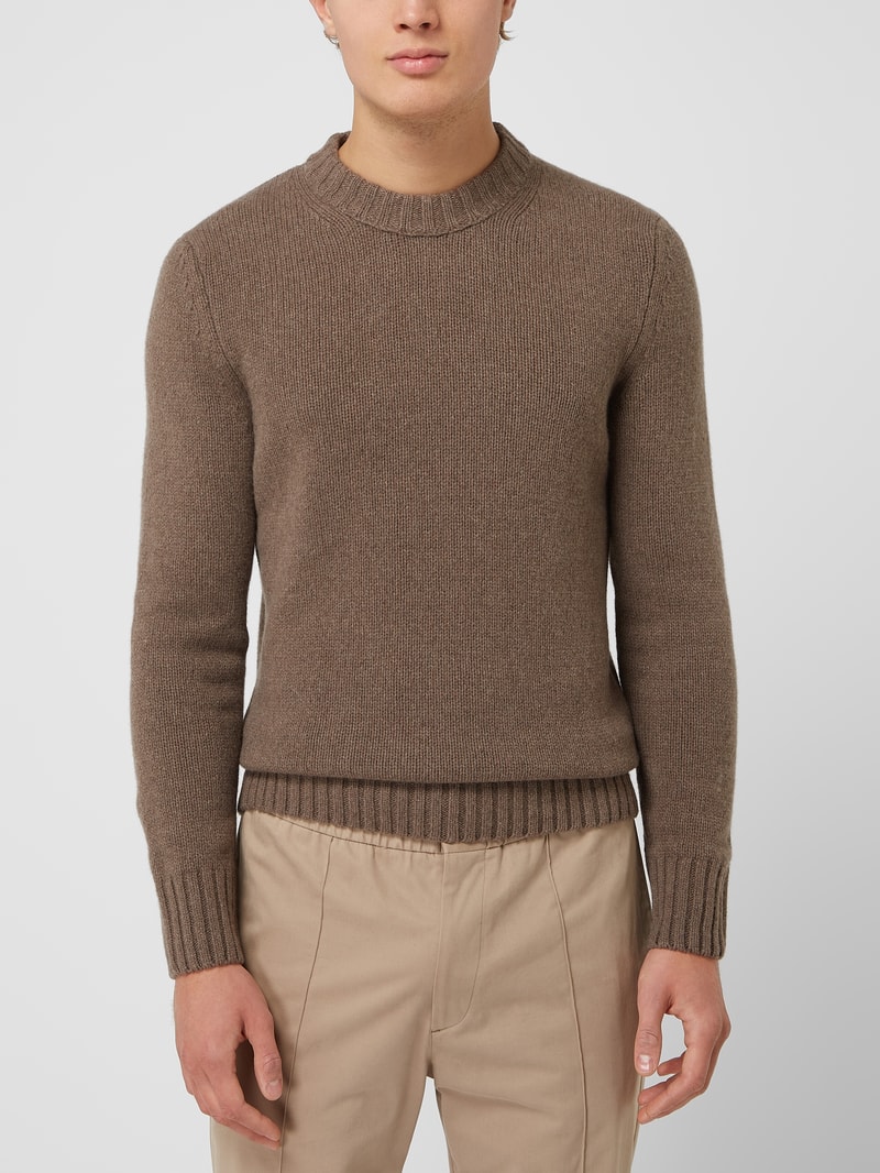 Regular Fit Pullover aus Kaschmirmischung in taupe