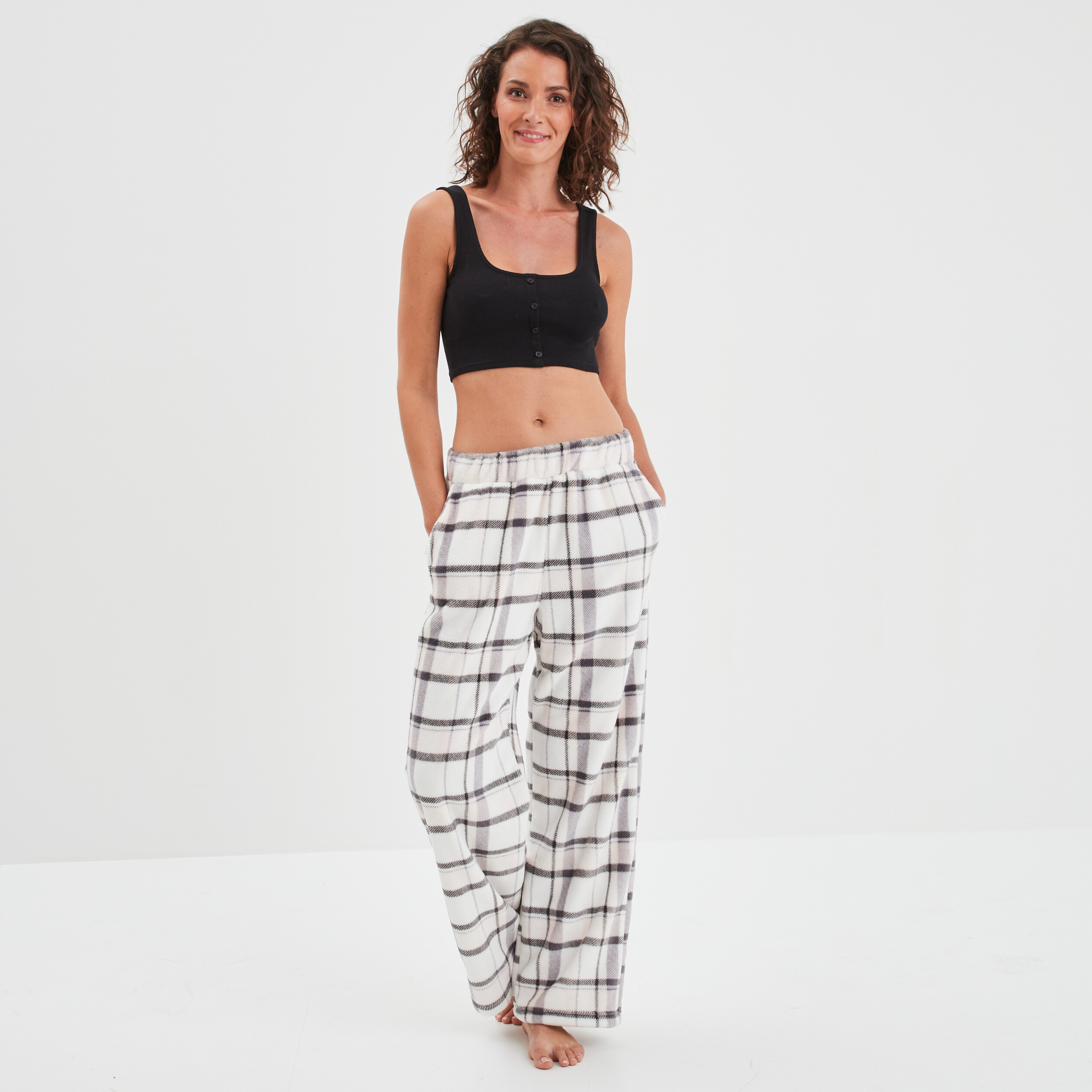 Pantalon de pyjama taille élastiquée rose femme | La Halle