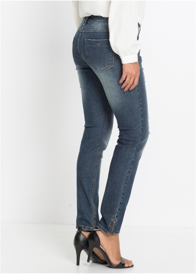 Stretch-Jeans mit Reißverschluss, Petite