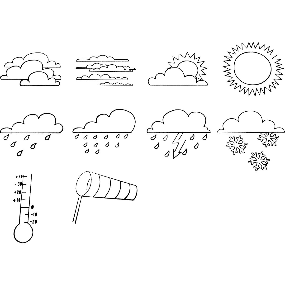 Wetter-Stempel, 10 Stück