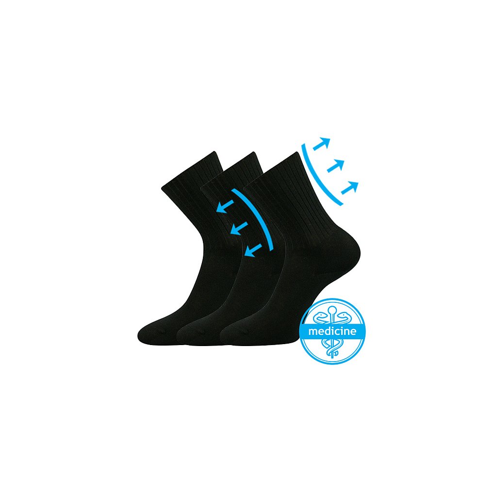 Voxx Diarten schwarze Socken, 3 Paare