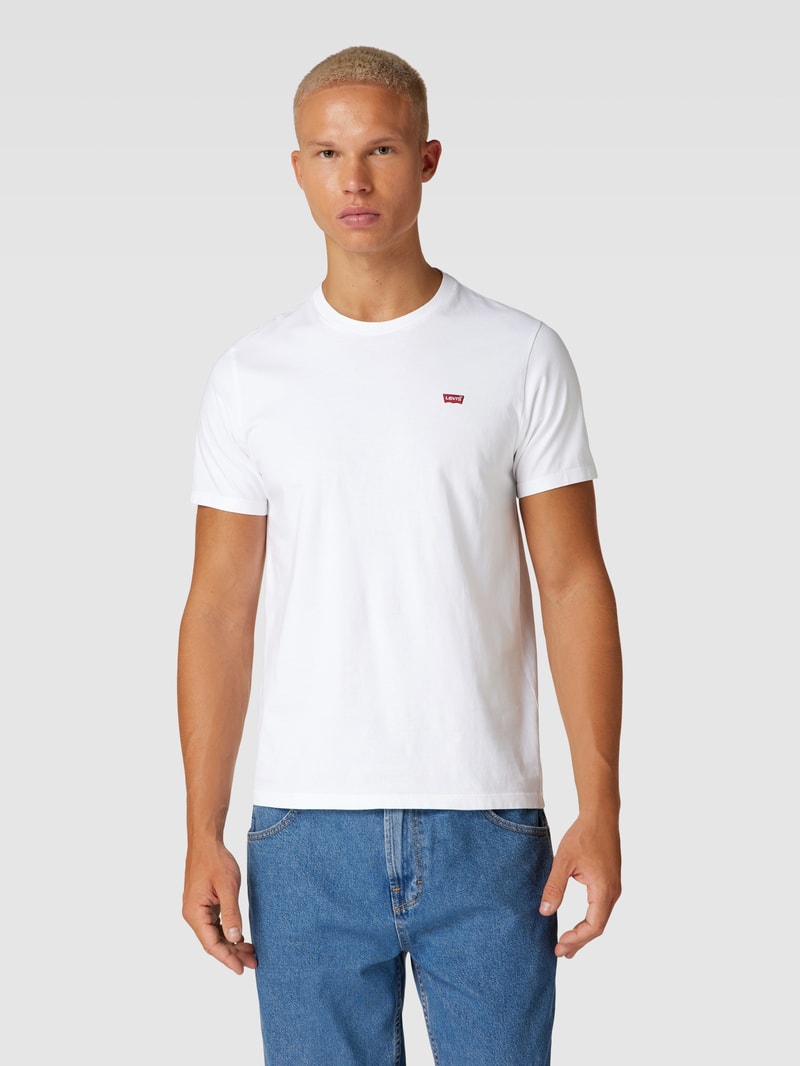 T-Shirt mit Label-Patch Modell 'ORIGINAL' in weiß