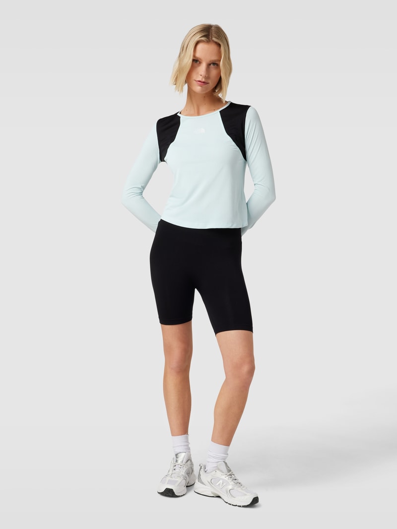 Longsleeve in Two-Tone-Machart in hellblau