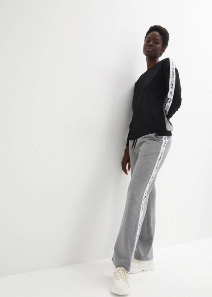 Jogginganzug mit Sweatpullover und weiter Hose (2-tlg. Set)