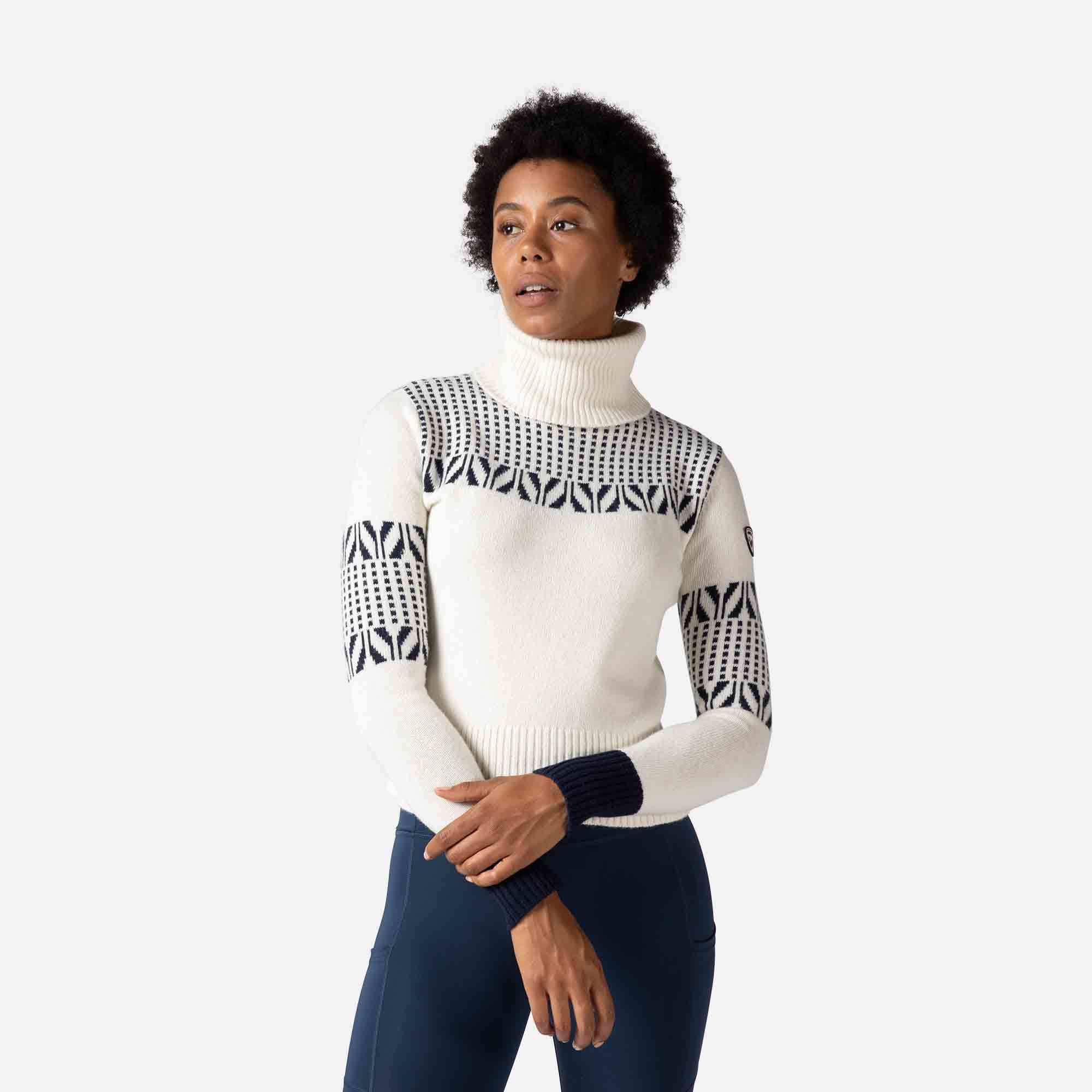 Pull en maille à col haut Vintage femme
