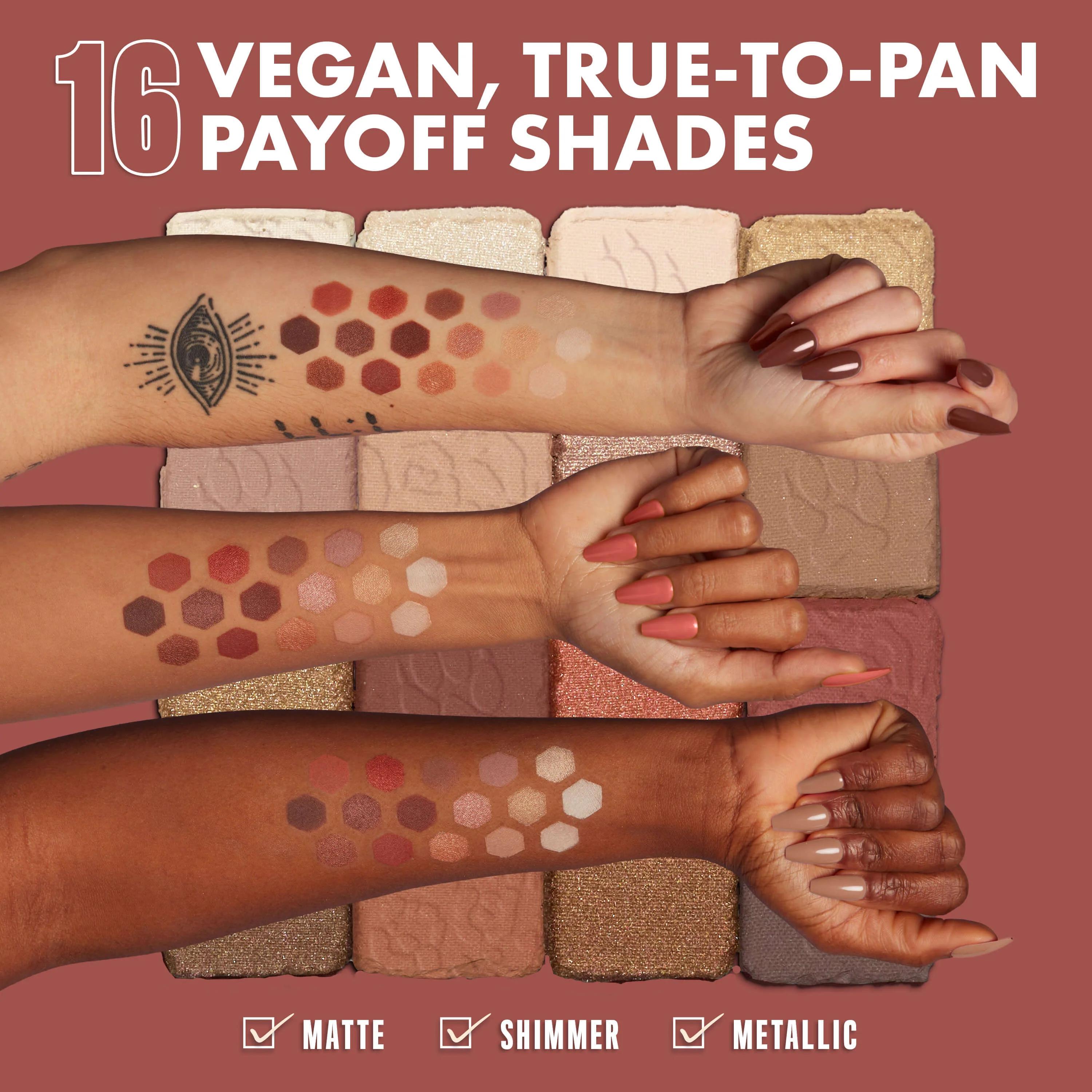 Paleta de sombras de ojos definitiva - Tonos neutros cálidos - Paleta de sombras de ojos