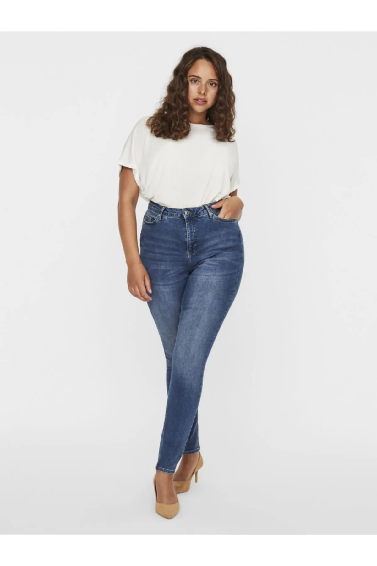 Vero Moda  Blaue Skinny-Jeans für Damen in großen Größen10237621 VMLORA
