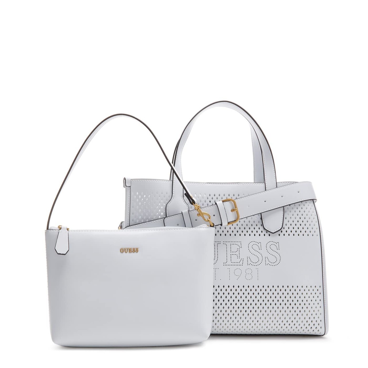 GUESS Handtaschen weiss KATEY PERF SMALL TOTE