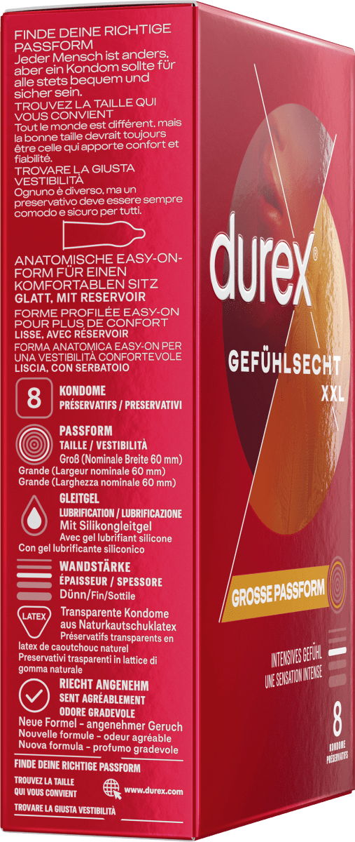 Kondome Gefühlsecht XXL, Breite 60mm, 8 St