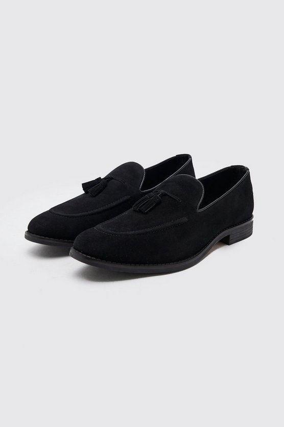 Loafer aus Wildlederimitat mit Quasten