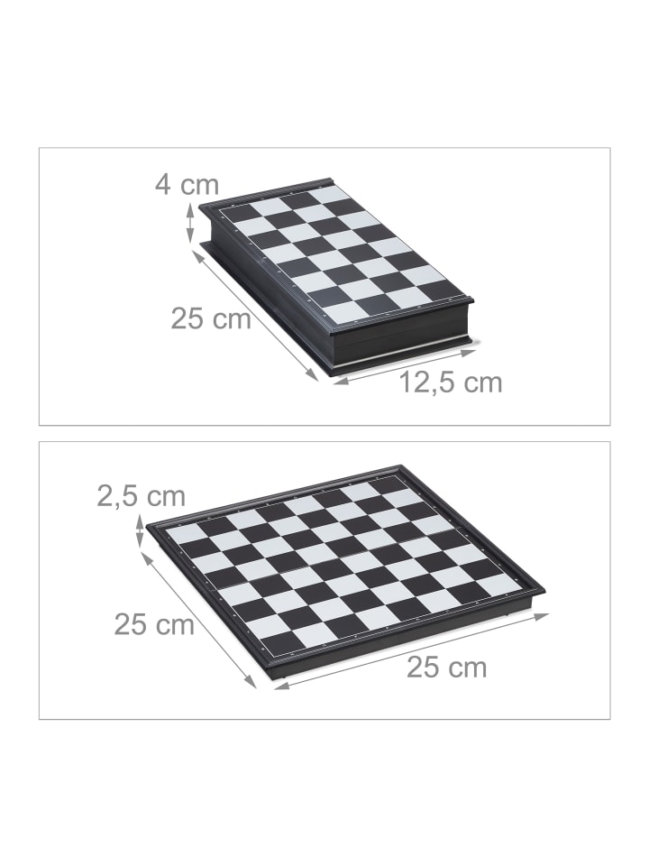 relaxdays Schachspiel in Schwarz/ Weiß günstig kaufen onesize