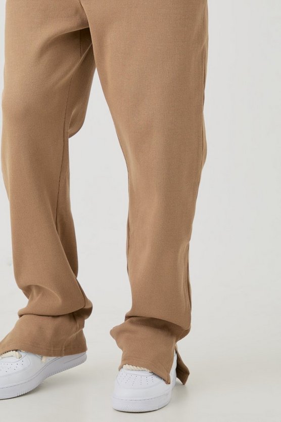 Tall gerippte Jogginghose mit geteiltem Saum