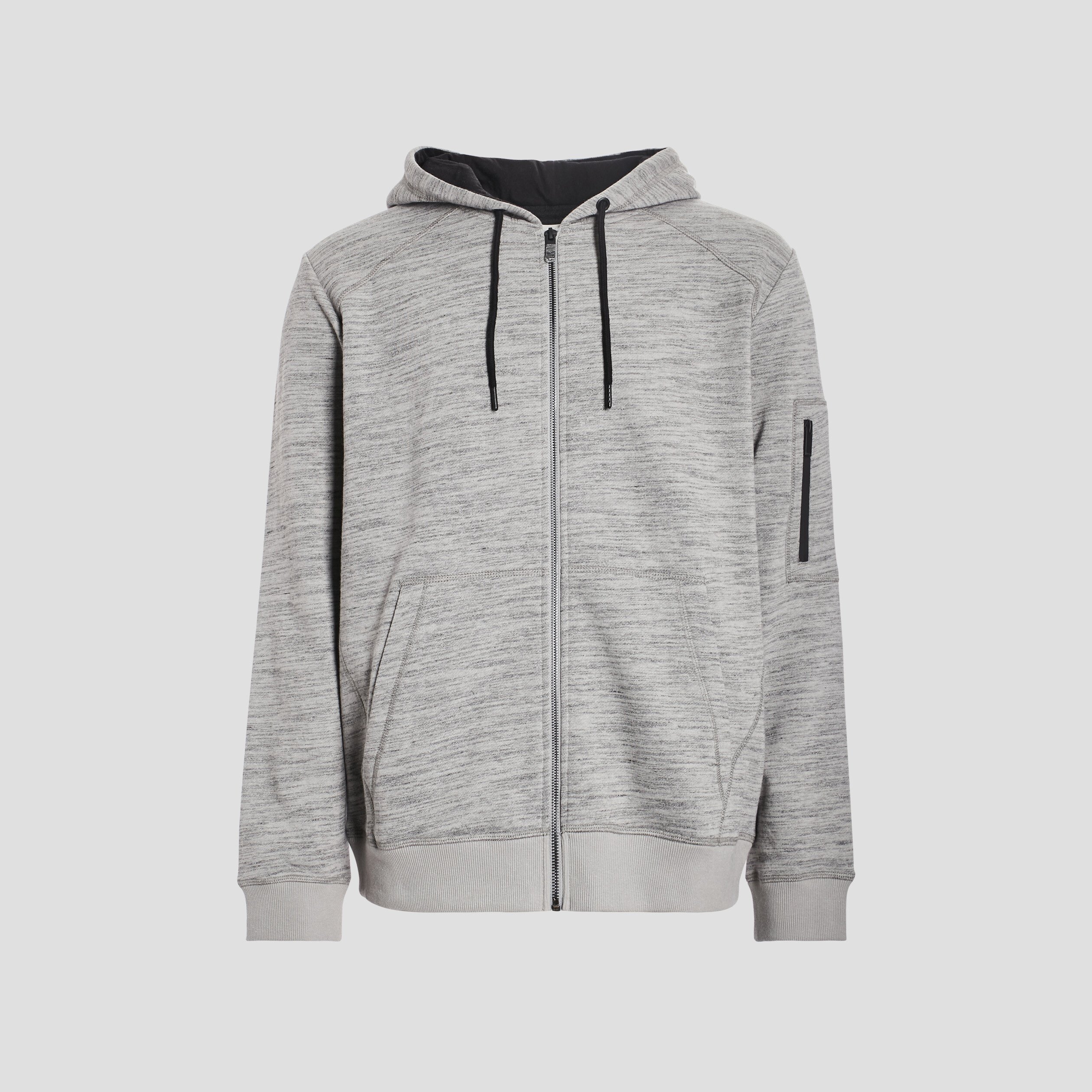 Sweat zippé à capuche gris clair homme | La Halle