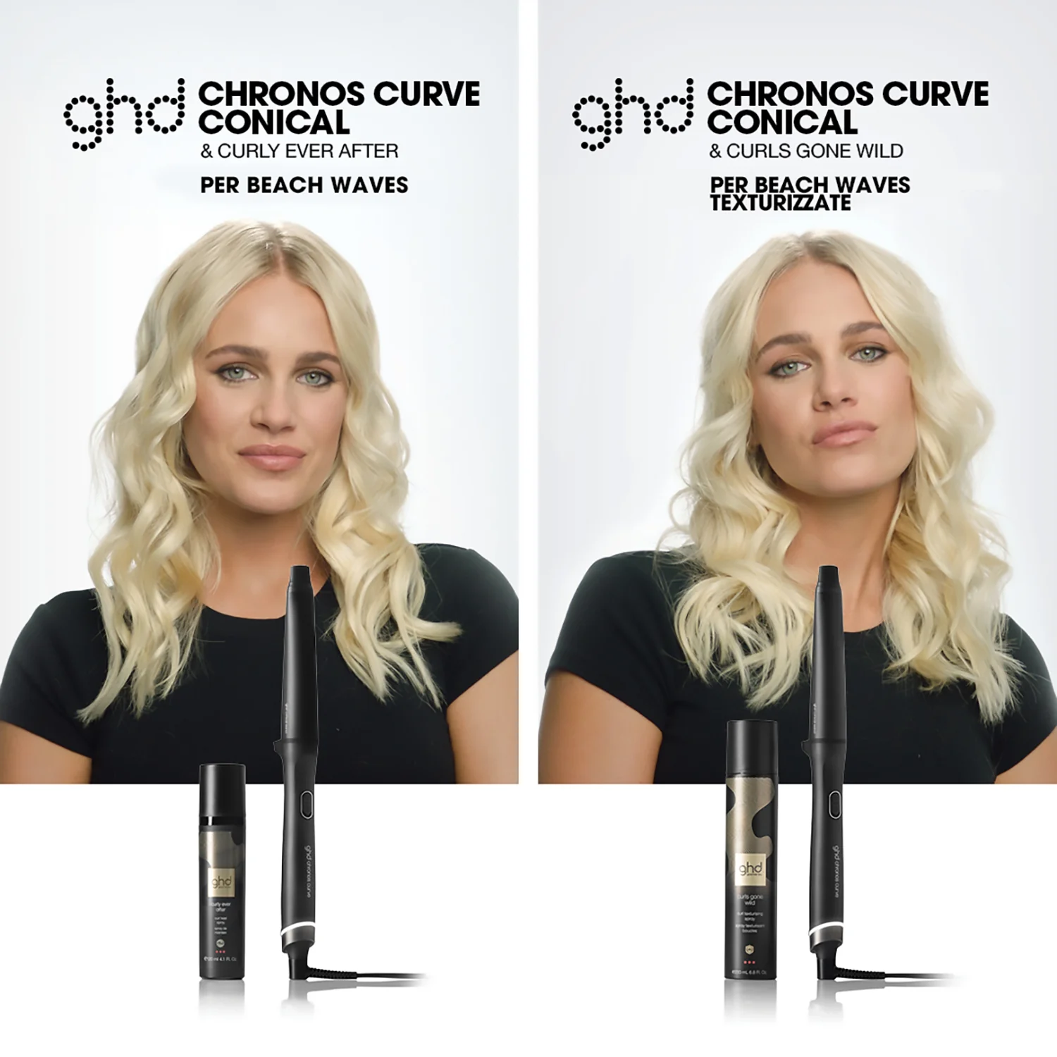Rizador de pelo cónico Chronos Curve - Plancha alisadora