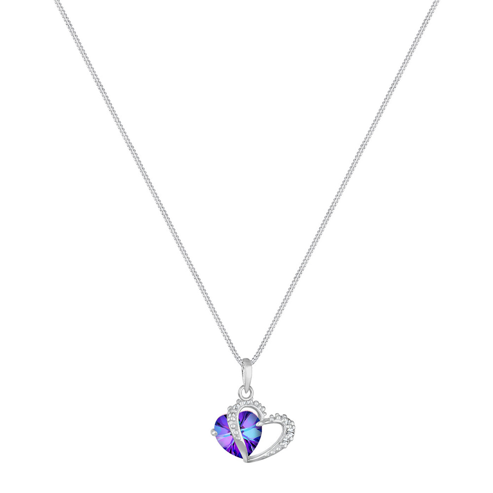 Elli Elli Collier Femme Pendentif Coeur Précieux avec Cristaux en Argent Sterling 925 collier