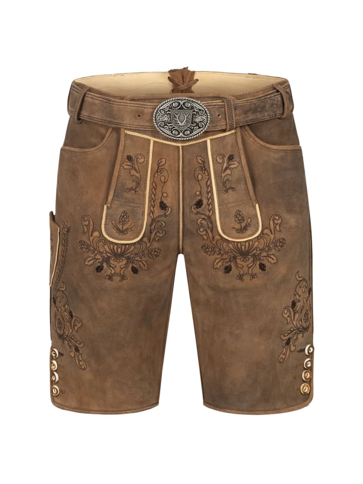 KRÜGER Lederhose Antonio in braun günstig kaufen