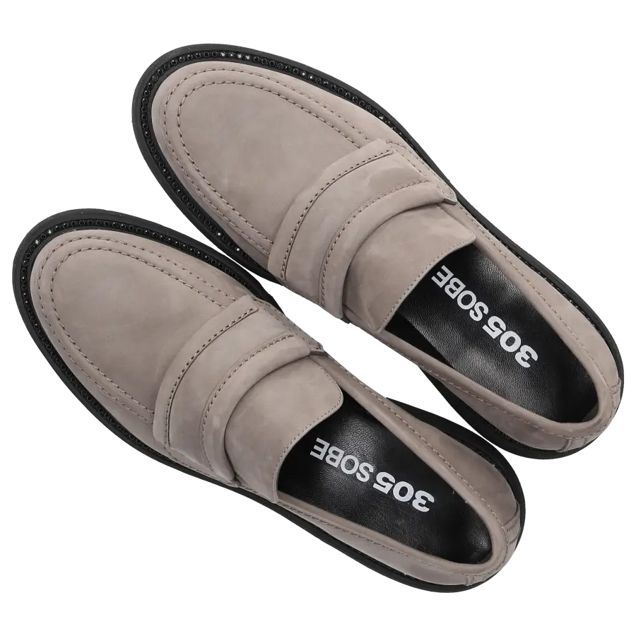 305 SOBE - Loafer FITCH Nubukleder - grau