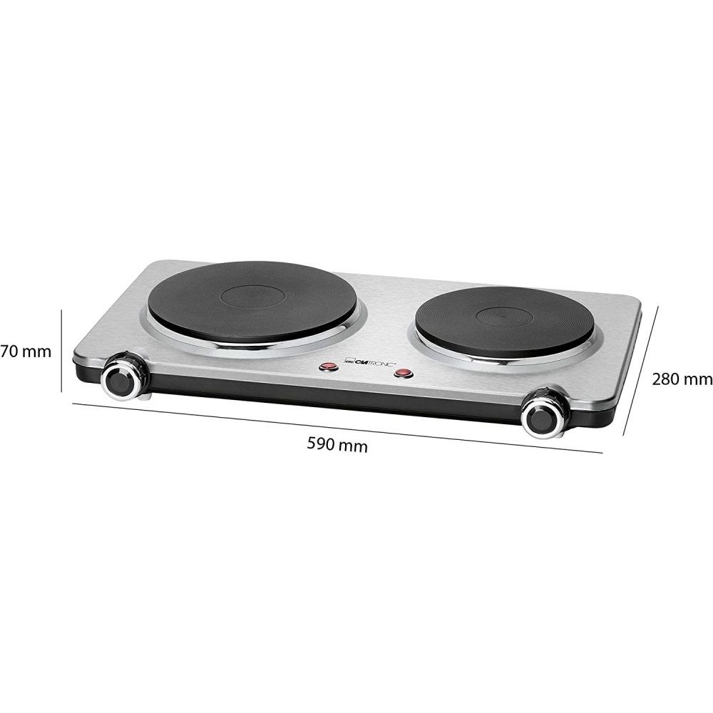 CLATRONIC Doppelkochplatte DKP 3668 E - Doppelkochplatte - edelstahl