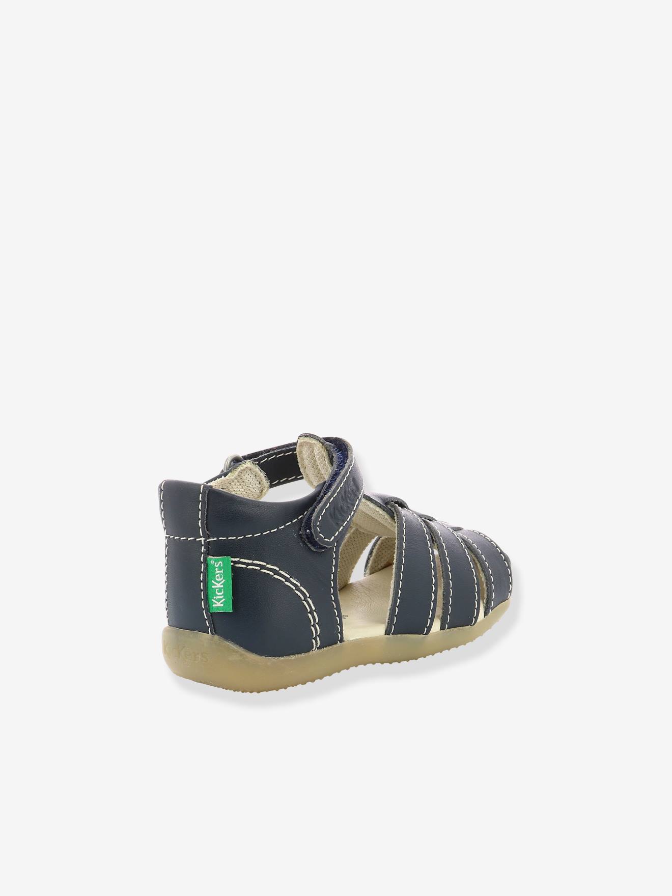 Sandales cuir bébé Bigflo-2 Iconique Biboo KICKERS® rose