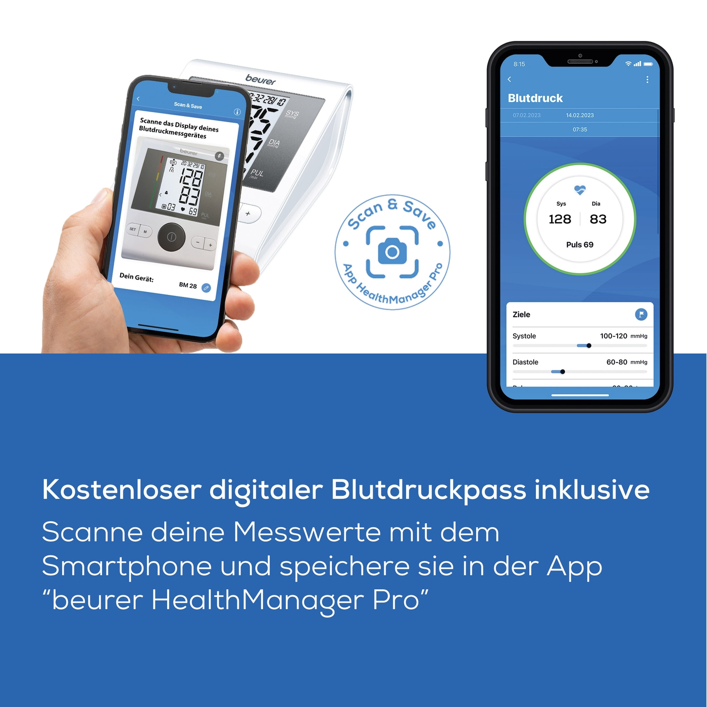 Beurer Oberarm-Blutdruckmessgerät BM 28-Oberarm-Blutdruckmessgerät mit Sitzkontrolle & Ruheindikator