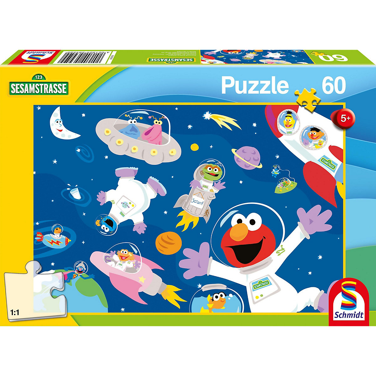 Kinderpuzzle Sesamstraße, Im Weltall, 60 Teile