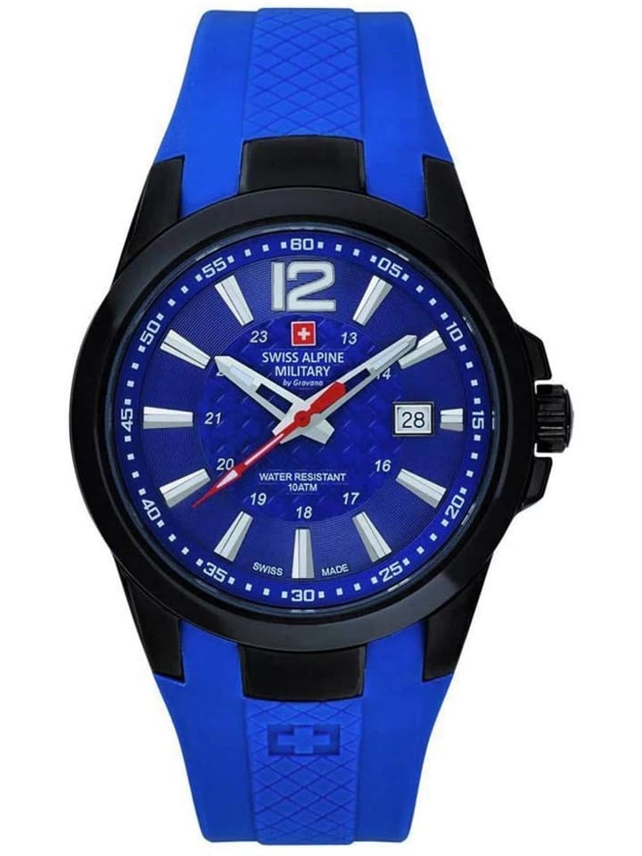 Swiss Alpine Military by Grovana Schweizer Uhr Sport Herren schwarz in blau günstig kaufen onesize