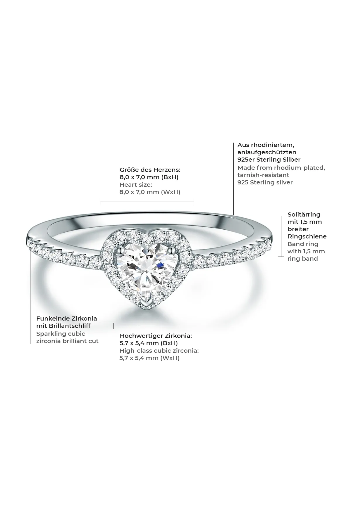 Trilani  Ring - Silberfarben - Zirkon