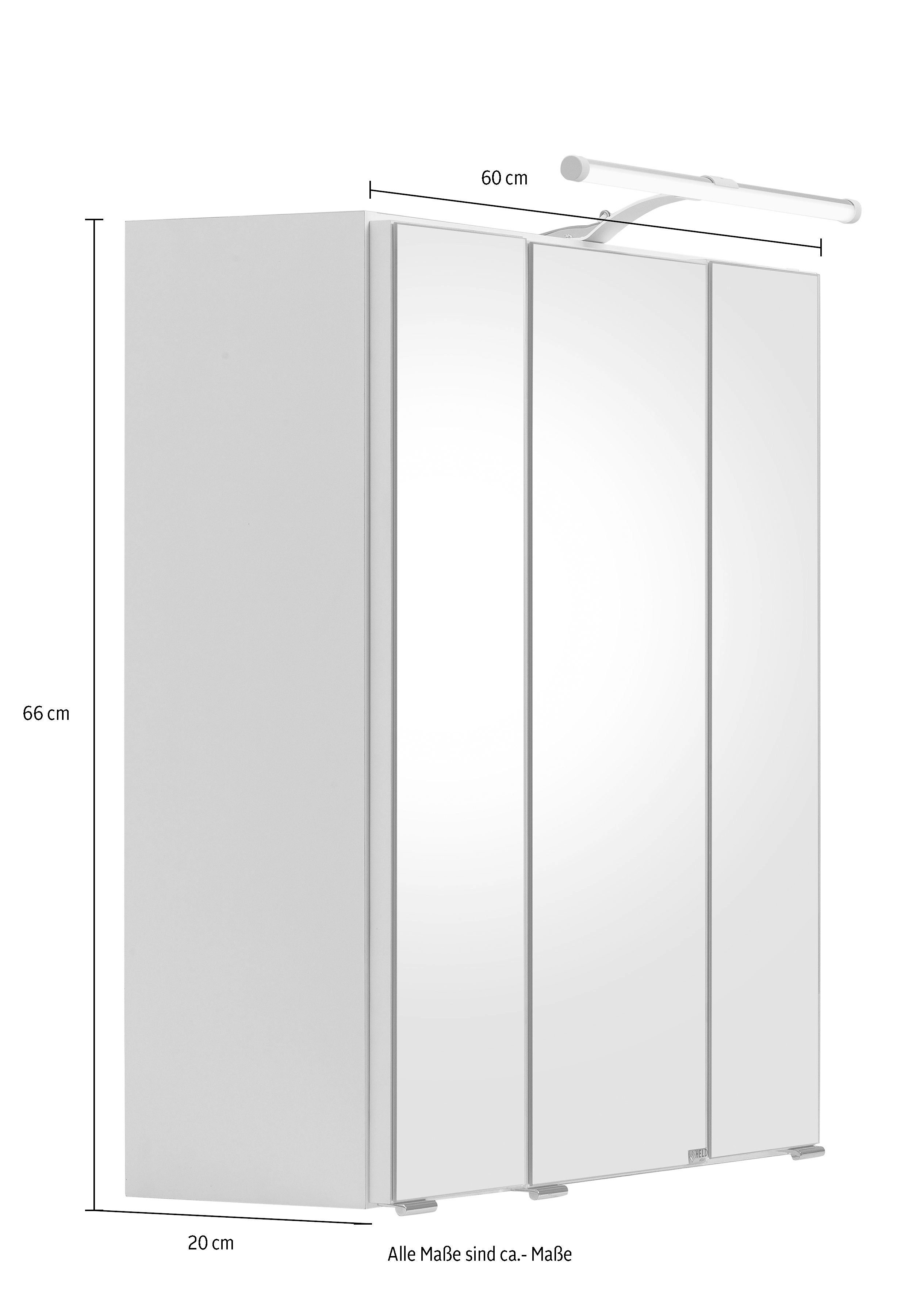 HELD MÖBEL Spiegelschrank Portofino mit LED-Beleuchtung