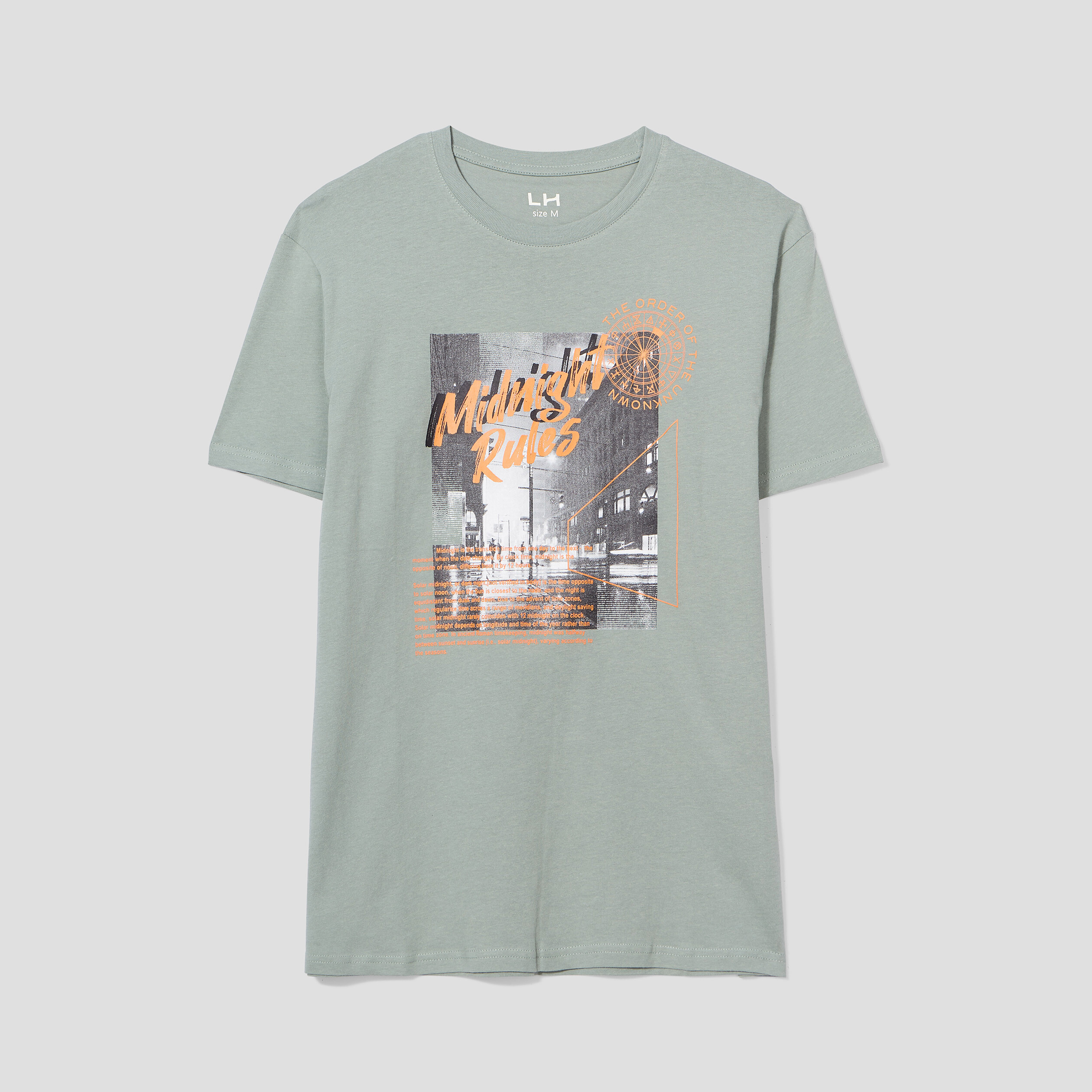 T-shirt droit manches courtes coton vert clair homme | La Halle