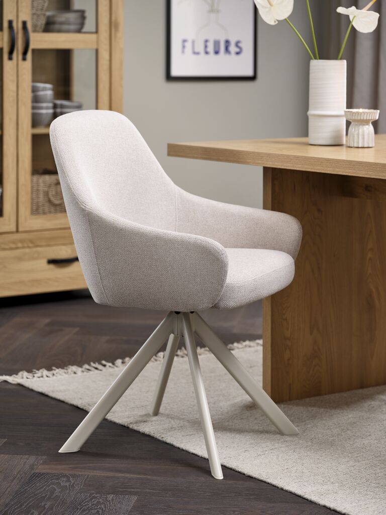 ROSTRUP ROSTRUP Swing-Esszimmerstuhl, beige Stoff
