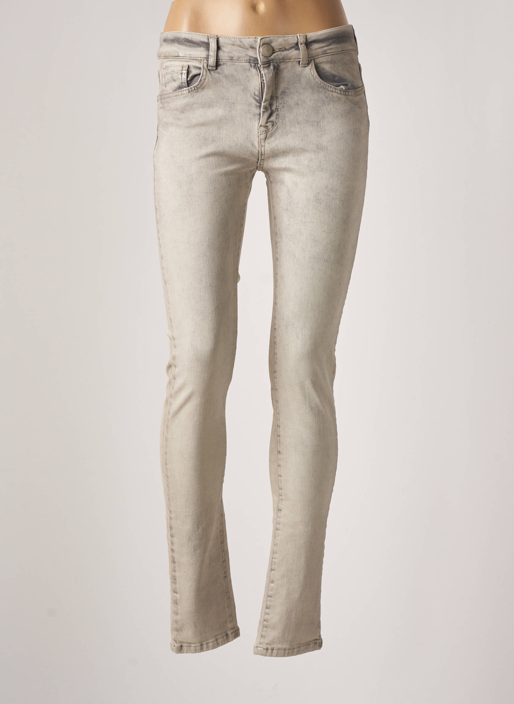 Huit Six Sept Jeans Skinny Femme couleur gris