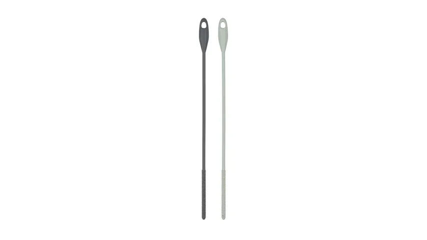 WENKO Silikon Trinkhalm-Bürste Triko 2er Pack Grau