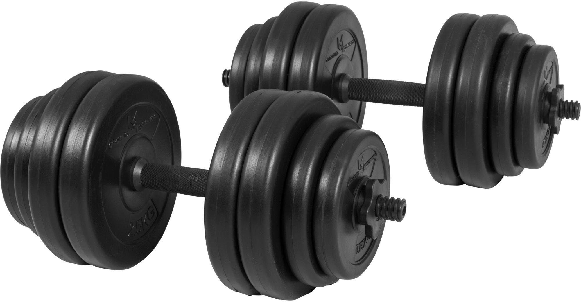 GORILLA SPORTS Kurzhantel E-Series Kurzhantelset 25 mm Kunststoff, (mit Kurzhantelstangen)